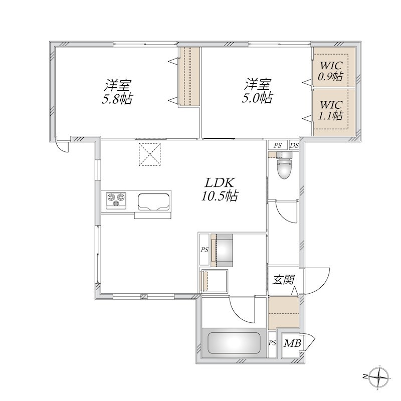 HEBEL MAISON 南武庫之荘の間取り写真