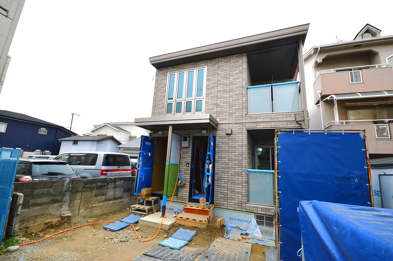 洗面設備　建築中（6月末完成予定）