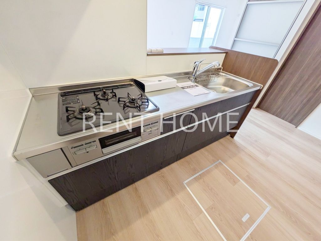 キッチン　カウンター式3口システムキッチン