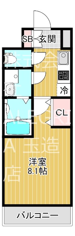 地下鉄中央線 緑橋駅 徒歩3分 11階建 築20年の間取り写真