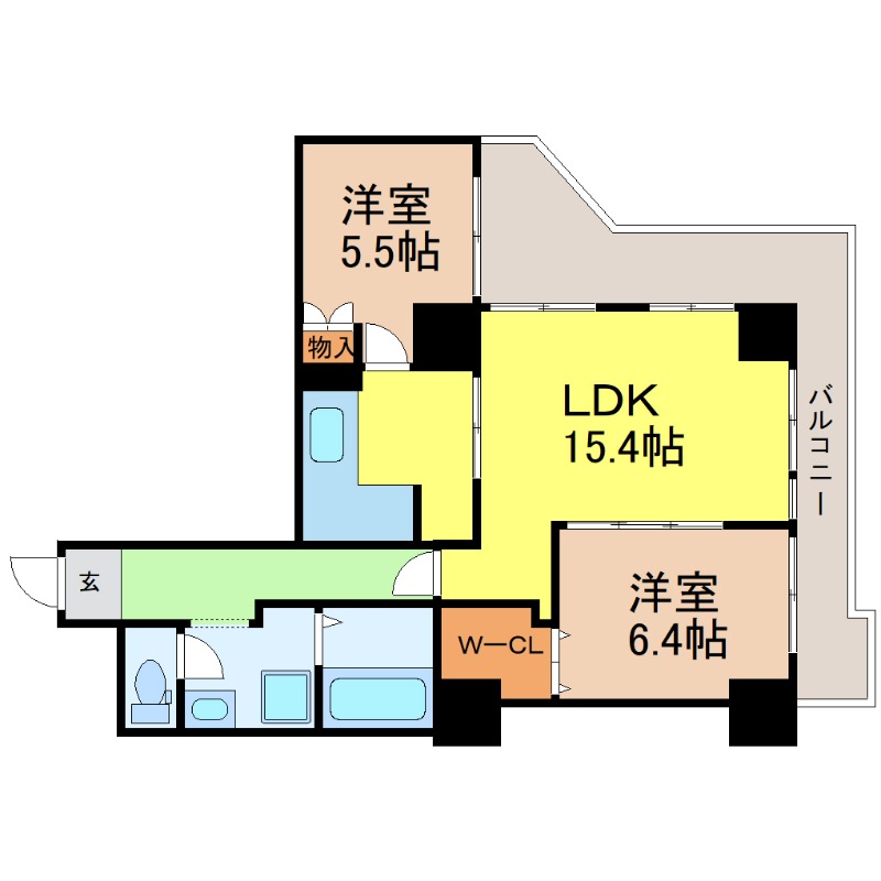 ＪＲ中央本線 鶴舞駅 徒歩5分 21階建 築40年の間取り写真