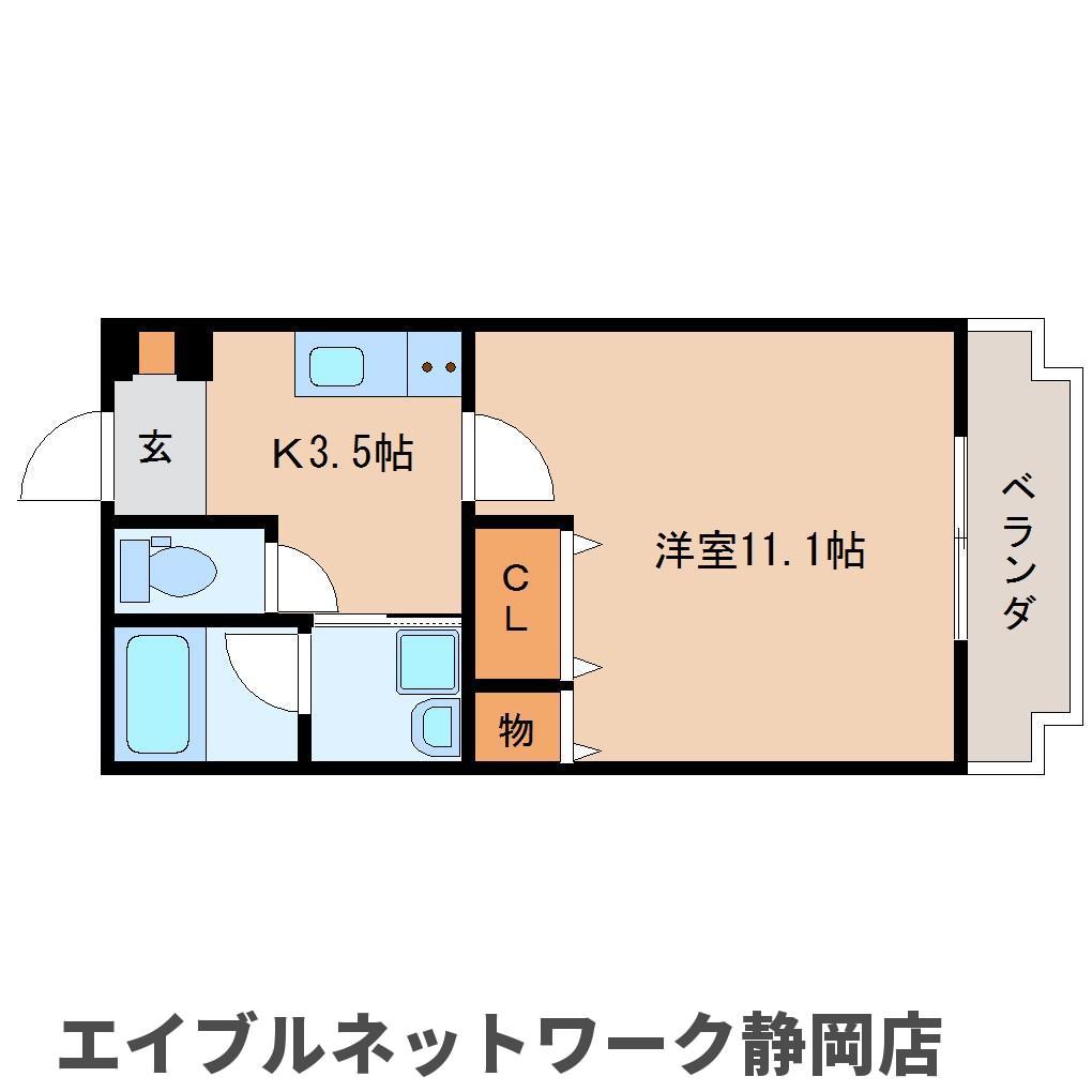 静岡鉄道静岡清水線 日吉町駅 徒歩7分 5階建 築9年の間取り写真