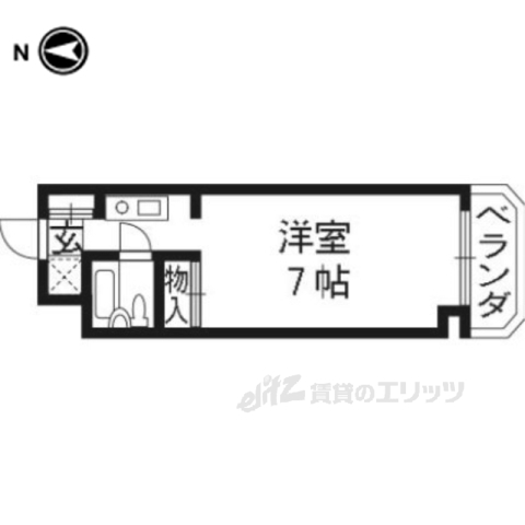 京都市西京区上桂北ノ口町のマンションの間取り