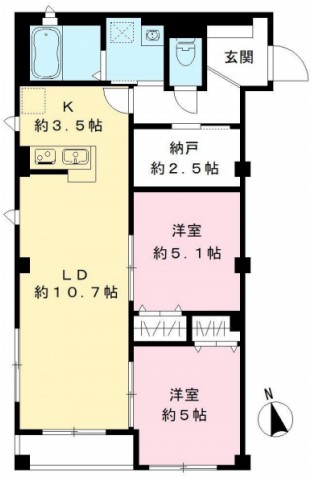 新宿区西早稲田のマンションの間取り