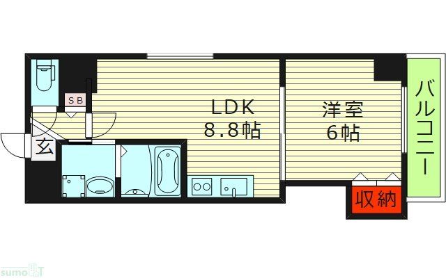 東大阪市西堤西のマンションの間取り