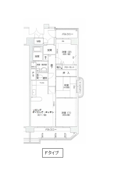 大阪市此花区高見のマンションの間取り