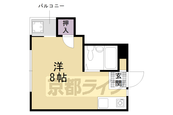 京都市東山区亀井町のマンションの間取り