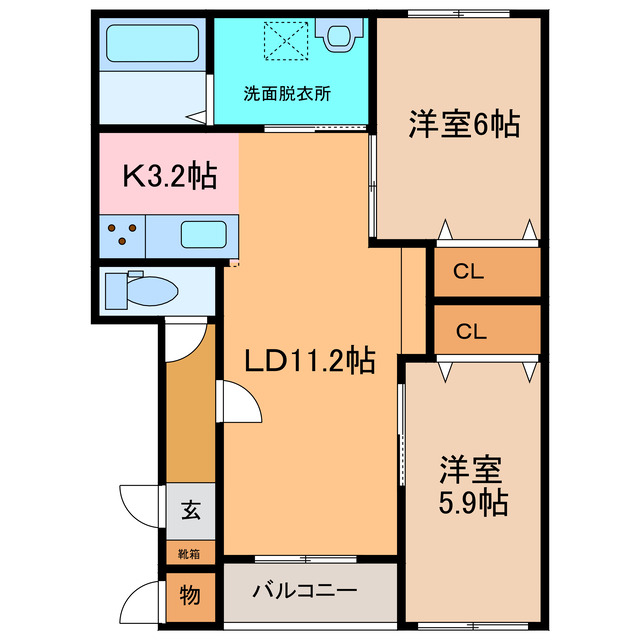 仮）西12北2丁目APの間取り