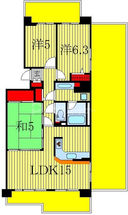 サンパセオ新柏　E号棟の間取り