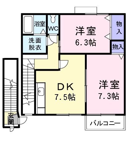 まっちゃハウス　II　Ｄの間取り