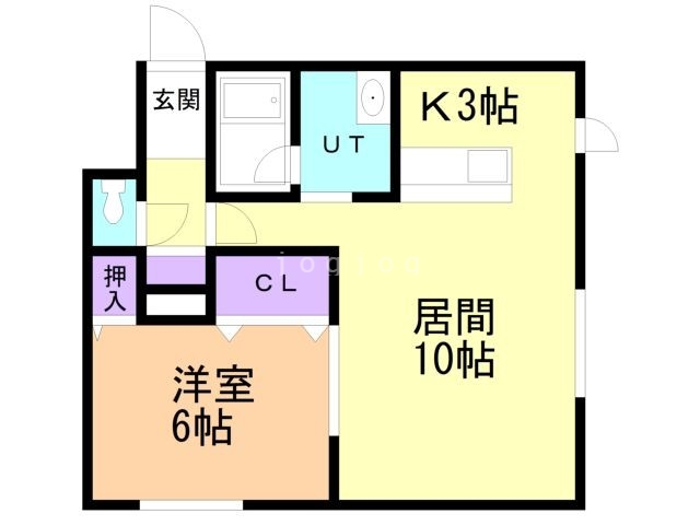 札幌市北区南あいの里のアパートの間取り