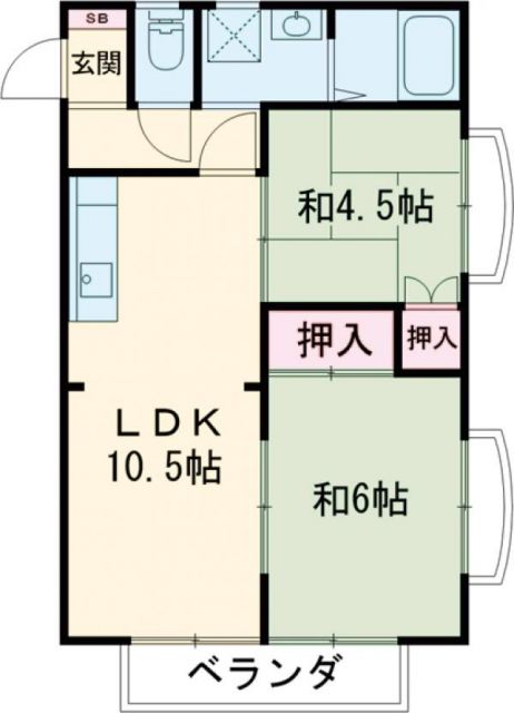 名張市鴻之台１番町のアパートの間取り