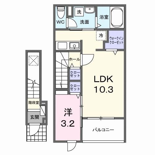 【糸島市波多江駅南のアパートの間取り】