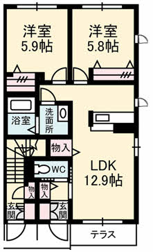 シャーメゾン柞田　B棟の間取り