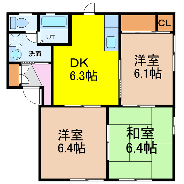 諫早市青葉台のアパートの間取り