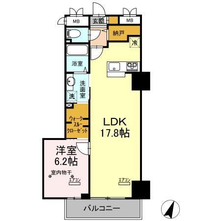 千葉市中央区新宿のマンションの間取り