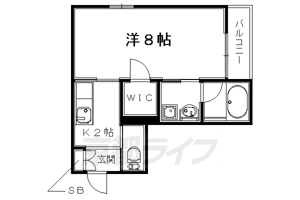 城陽市平川のマンションの間取り