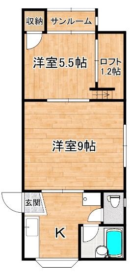 長岡市石動南町のアパートの間取り