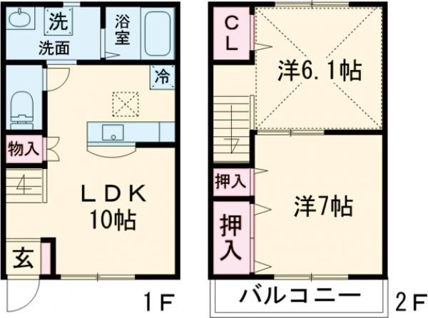 つくば市泉のアパートの間取り