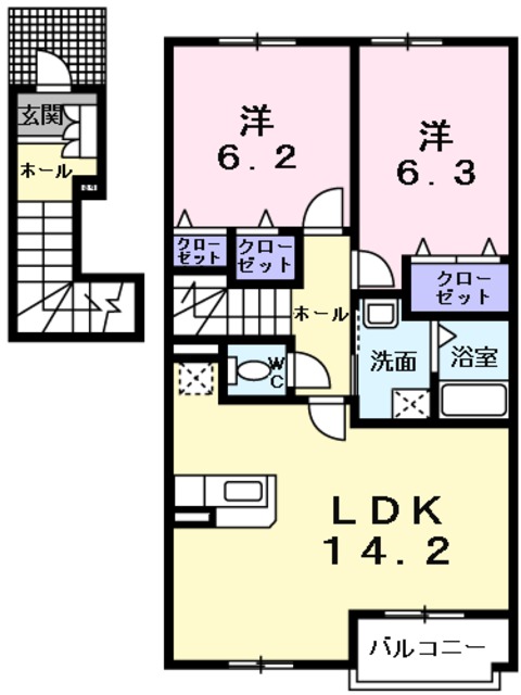 堺市西区菱木のアパートの間取り