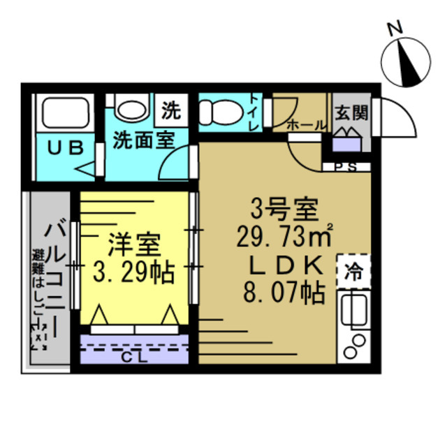 春日部市谷原のアパートの間取り