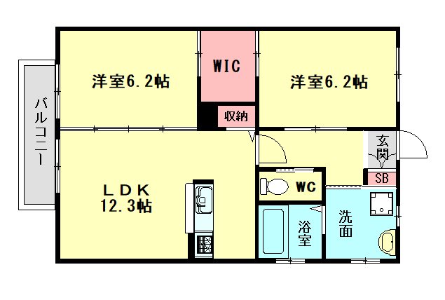 クレアールライフ宮若Bの間取り