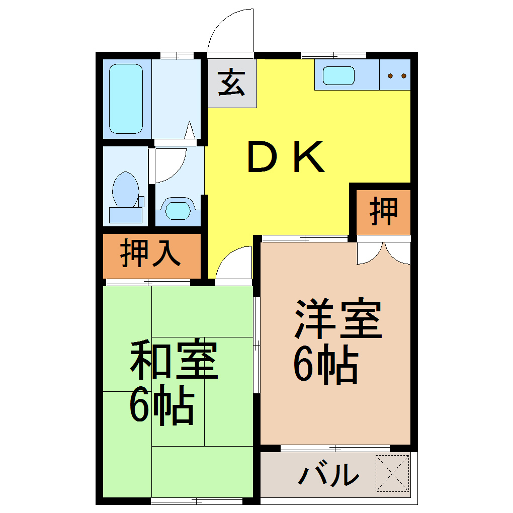 名古屋市瑞穂区上山町のアパートの間取り