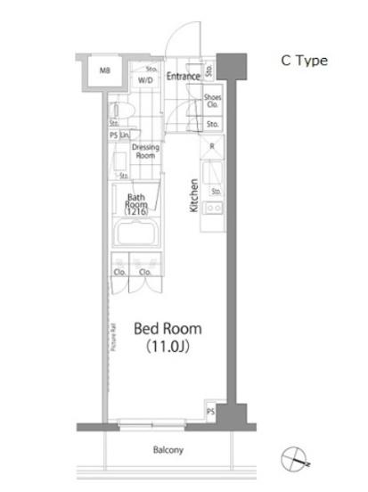 パークハビオ笹塚の間取り