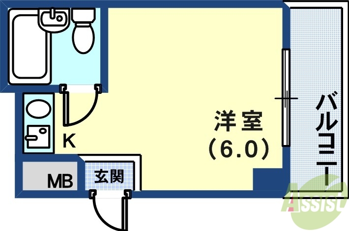 クローバーハイツ三宮の間取り