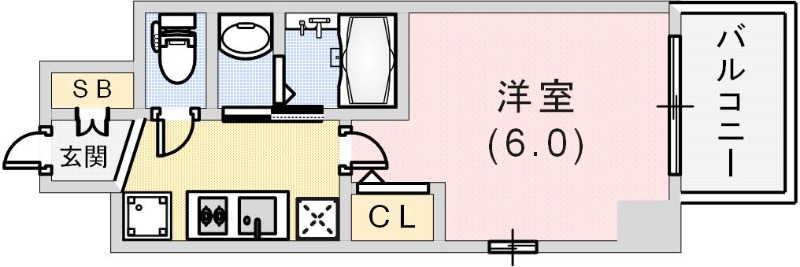 エステムコート神戸湊町の間取り