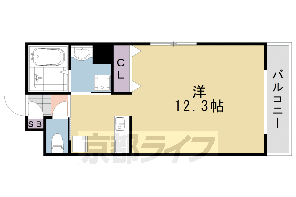 京都市西京区大枝東長町のマンションの間取り