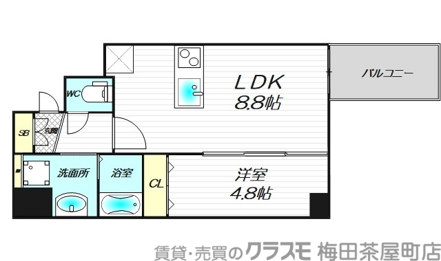 【プレサンス北浜レガーロの間取り】