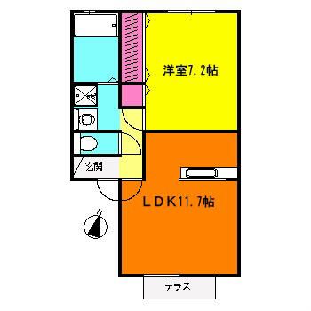 相模原市南区御園のアパートの間取り