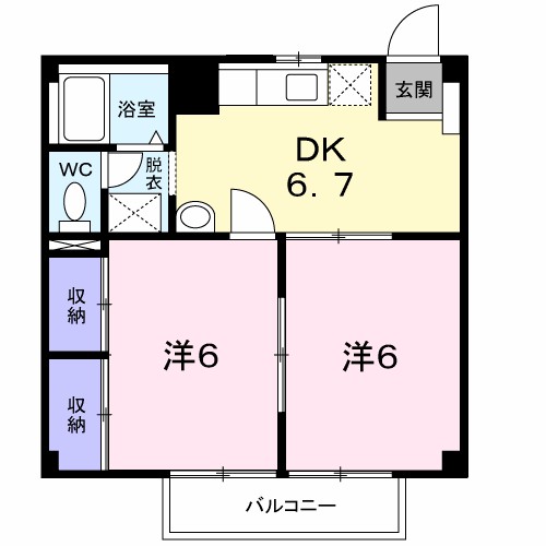 松本市波田のアパートの間取り