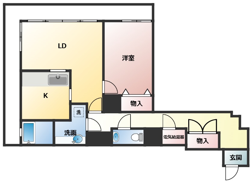 綾歌郡宇多津町浜七番丁のマンションの間取り