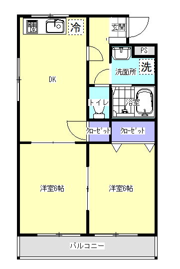 レインボ－ウエスト南館の間取り