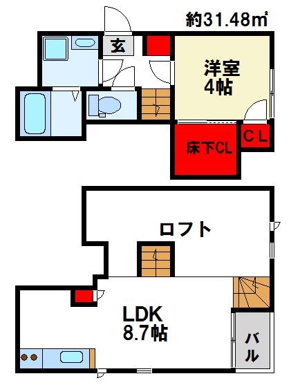 CB二日市アンテレの間取り