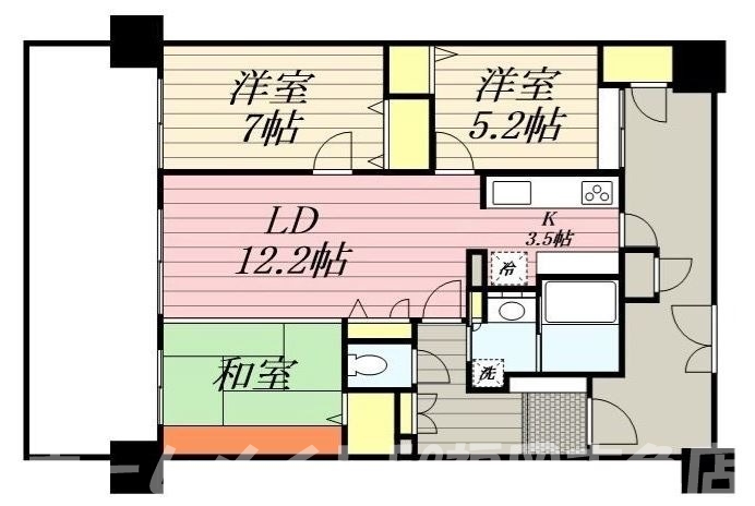 【糟屋郡志免町別府西のマンションの間取り】