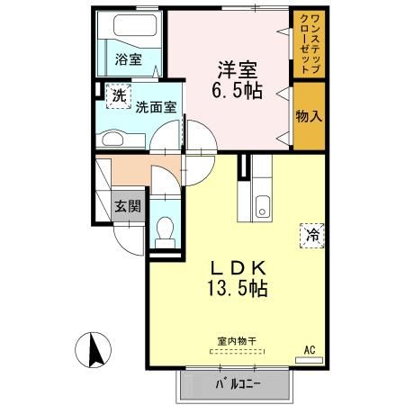 鹿児島市中山のアパートの間取り