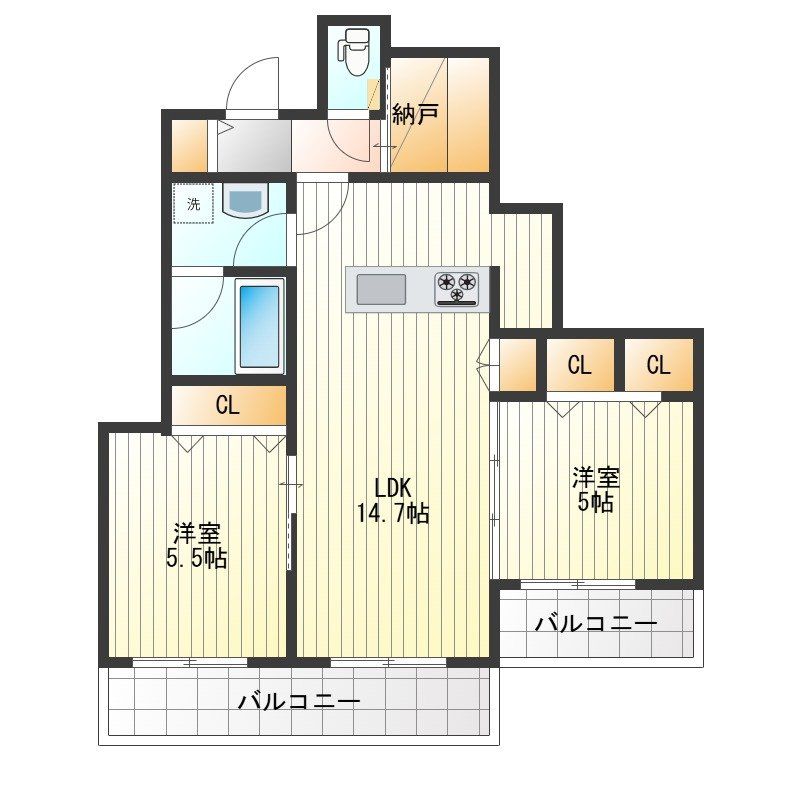 (仮称)木月4丁目メゾンの間取り