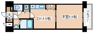 神戸市中央区雲井通のマンションの間取り