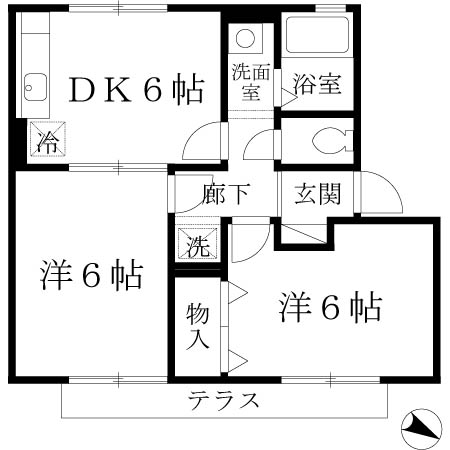 【神戸市垂水区下畑町のアパートの間取り】