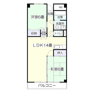 仙台市宮城野区幸町のマンションの間取り