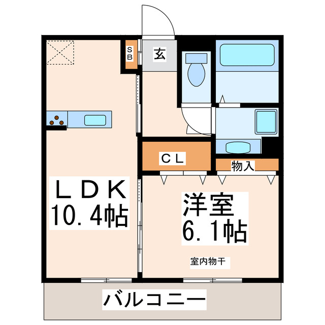 熊本市西区松尾のアパートの間取り