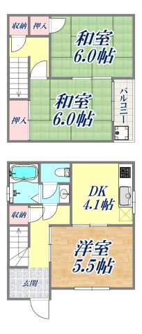 川島貸家の間取り