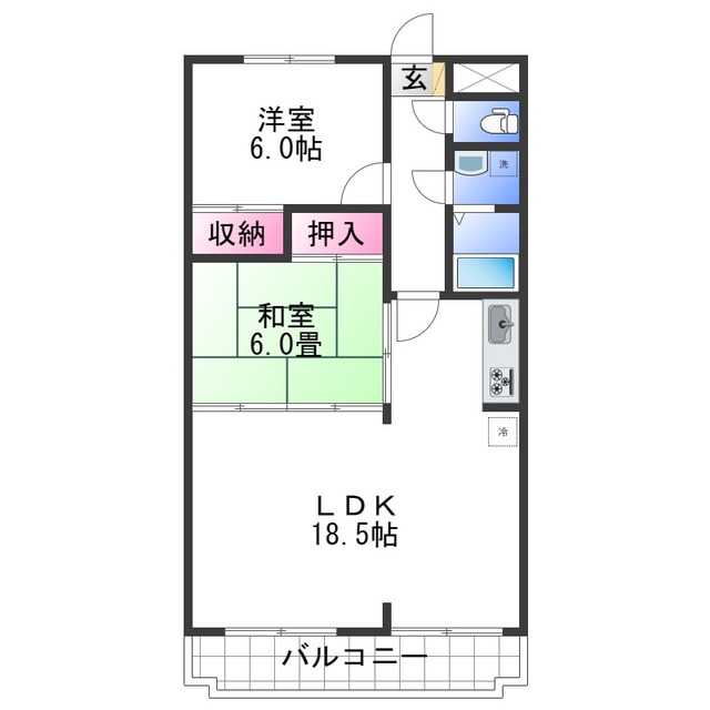 和歌山市梶取のマンションの間取り