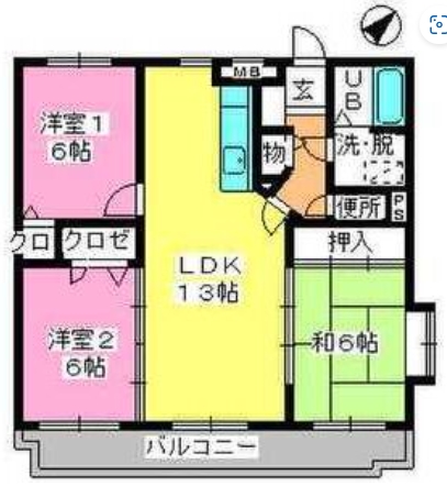 西鉄天神大牟田線 春日原駅 徒歩13分 3階建 築30年の間取り写真