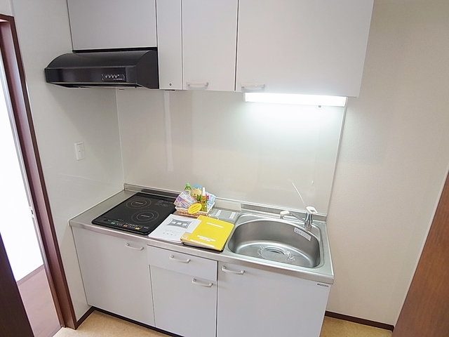 キッチン　システムキッチン。２口ＩＨコンロ採用