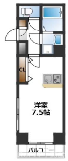 地下鉄御堂筋線 大国町駅 徒歩8分 9階建 築18年の間取り写真