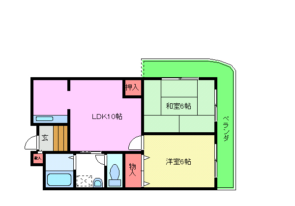 地下鉄谷町線 喜連瓜破駅 徒歩5分 12階建 築29年の間取り写真